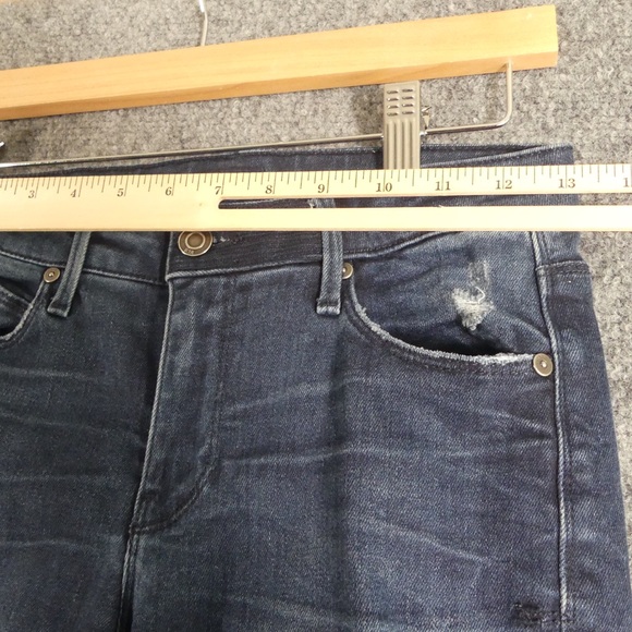 RtA 25 Jeans Skinny Mid Rise Stretch Distressed Dark Wash - Picture 4 of 11